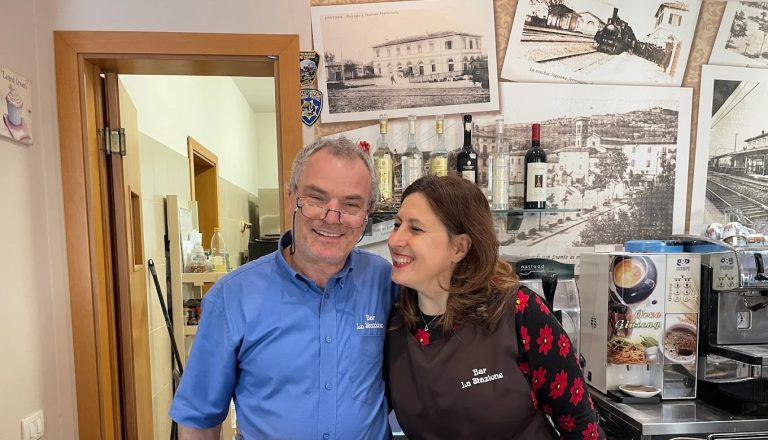 Bar La Stazione Camucia — Bianco (Mr. White) and Keti, the welcoming owners near Cortona train station